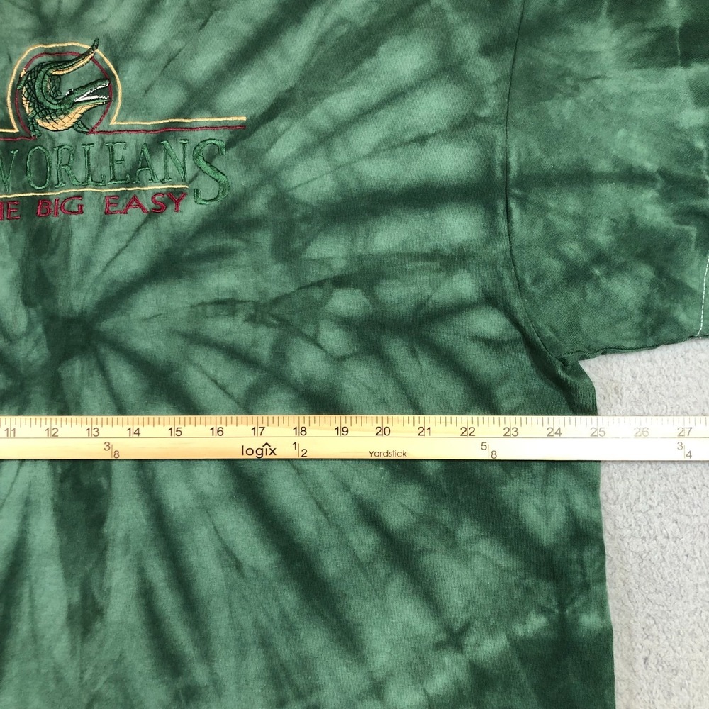 new orleans T shirt mens 2XL green tie dye gator embroidered - Picture 3 of 10